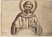 An illustration from Fiume del terrestre paradiso : diuiso in quattro capi, o discorsi / trattato difensivo del sig. dottor don Niccolò Catalano da Santo Mauro ; oue si ragguaglia il mondo nella verità dell'antica forma d'habito de' frati minori istituita da S. Francesco ; dato alle stampe dal P. M. Giulio Antonio Catalano da S. Mauro ... (1652)