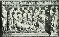 An illustration from Five Italian shrines; an account of the monumental tombs of S. Augustine at Pavia, S. Dominic at Bologna, S. Peter Martyr at Milan, S. Donato at Arezzo, and of Orcagna's tabernacolo at Florence, with a prefatory essay on Tuscan sculpture (1906)