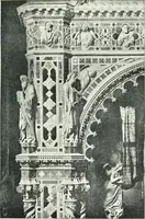 An illustration from Five Italian shrines; an account of the monumental tombs of S. Augustine at Pavia, S. Dominic at Bologna, S. Peter Martyr at Milan, S. Donato at Arezzo, and of Orcagna's tabernacolo at Florence, with a prefatory essay on Tuscan sculpture (1906)
