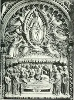 An illustration from Five Italian shrines; an account of the monumental tombs of S. Augustine at Pavia, S. Dominic at Bologna, S. Peter Martyr at Milan, S. Donato at Arezzo, and of Orcagna's tabernacolo at Florence, with a prefatory essay on Tuscan sculpture (1906)