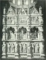 An illustration from Five Italian shrines; an account of the monumental tombs of S. Augustine at Pavia, S. Dominic at Bologna, S. Peter Martyr at Milan, S. Donato at Arezzo, and of Orcagna's tabernacolo at Florence, with a prefatory essay on Tuscan sculpture (1906)