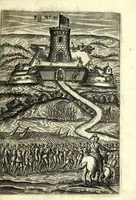 An illustration from Flagello militare, diuiso in quattro parti : la prima tratta de' trabucchi, la seconda de' petardi, la terza de' burlotti, e fuochi artificiali di mare e di terra, la quarta di mine, contramine, e d'altre cose importanti all'arte militare (1676)
