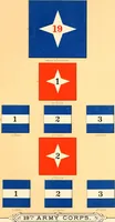 An illustration from Flags of the Army of the United States carried during the War of the Rebellion, 1861-1865, to designate the headquarters of the different armies, army corps, divisions and brigades (1887)