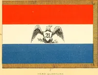 An illustration from Flags of the Army of the United States carried during the War of the Rebellion, 1861-1865, to designate the headquarters of the different armies, army corps, divisions and brigades (1887)
