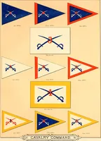 An illustration from Flags of the Army of the United States carried during the War of the Rebellion, 1861-1865, to designate the headquarters of the different armies, army corps, divisions and brigades (1887)
