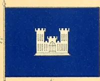 An illustration from Flags of the Army of the United States carried during the War of the Rebellion, 1861-1865, to designate the headquarters of the different armies, army corps, divisions and brigades (1887)