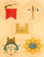 An illustration from Flags of the Army of the United States carried during the War of the Rebellion, 1861-1865, to designate the headquarters of the different armies, army corps, divisions and brigades (1887)