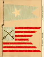 An illustration from Flags of the Army of the United States carried during the War of the Rebellion, 1861-1865, to designate the headquarters of the different armies, army corps, divisions and brigades (1887)