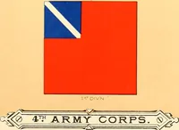 An illustration from Flags of the Army of the United States carried during the War of the Rebellion, 1861-1865, to designate the headquarters of the different armies, army corps, divisions and brigades (1887)