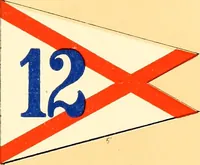 An illustration from Flags of the Army of the United States carried during the War of the Rebellion, 1861-1865, to designate the headquarters of the different armies, army corps, divisions and brigades (1887)