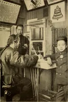 An illustration from Flame, electricity and the camera; man's progress from the first kindling of fire to the wireless telegraph and the photography of color (1901)