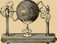 An illustration from Flame, electricity and the camera; man's progress from the first kindling of fire to the wireless telegraph and the photography of color (1901)