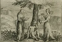 An illustration from Emblemata Florentii Schoonhovii I.C. Goudani, partim moralia partim etiam civilia : cum latiori eorundem ejusdem auctoris intepretatione : accedunt et alia quaedam poëmatia in alijs poëmatum suorum libris non contenta (1648)