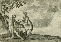 Picture 69 of 75 from Emblemata Florentii Schoonhovii I.C. Goudani, partim moralia partim etiam civilia : cum latiori eorundem ejusdem auctoris intepretatione : accedunt et alia quaedam poëmatia in alijs poëmatum suorum libris non contenta (1648), leaf 214