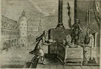 An illustration from Emblemata Florentii Schoonhovii I.C. Goudani, partim moralia partim etiam civilia : cum latiori eorundem ejusdem auctoris intepretatione : accedunt et alia quaedam poëmatia in alijs poëmatum suorum libris non contenta (1648)