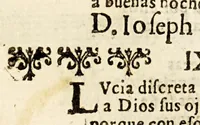 An illustration from Floresta Latina, culta en honra, y alabança de dos bellissimas plantas, y santissimas virgenes, Lucia, y Petronila. Por vnos aficionados suyos. Dedicada à D Carlos Colon Pacheco de Cordoua, y Bocanegra, Marques de Villamayor, y adelantado de la Nueua Galizia, señor de Fos, y el mayorazgo (1623)