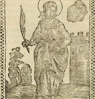 Picture 8 of 148 from Flos sanctorum : historia das vidas de Christo S.N. e de sua Santissima MÃ£y, vidas dos santos e suas festas repartidas pellos doze mezes : com sermoáº½s, & praticas que servem para muytas festas do anno (1681), leaf 103