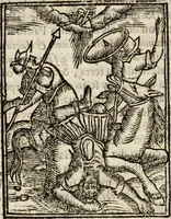 An illustration from Flos sanctorum : historia das vidas de Christo S.N. e de sua Santissima MÃ£y, vidas dos santos e suas festas repartidas pellos doze mezes : com sermoáº½s, & praticas que servem para muytas festas do anno (1681)