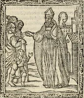 An illustration from Flos sanctorum : historia das vidas de Christo S.N. e de sua Santissima MÃ£y, vidas dos santos e suas festas repartidas pellos doze mezes : com sermoáº½s, & praticas que servem para muytas festas do anno (1681)