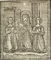 An illustration from Flos sanctorum : historia das vidas de Christo S.N. e de sua Santissima MÃ£y, vidas dos santos e suas festas repartidas pellos doze mezes : com sermoáº½s, & praticas que servem para muytas festas do anno (1681)