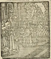 An illustration from Flos sanctorum : historia das vidas de Christo S.N. e de sua Santissima MÃ£y, vidas dos santos e suas festas repartidas pellos doze mezes : com sermoáº½s, & praticas que servem para muytas festas do anno (1681)