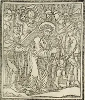 An illustration from Flos sanctorum : historia das vidas de Christo S.N. e de sua Santissima MÃ£y, vidas dos santos e suas festas repartidas pellos doze mezes : com sermoáº½s, & praticas que servem para muytas festas do anno (1681)