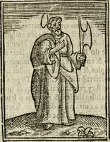 An illustration from Flos sanctorum : historia das vidas de Christo S.N. e de sua Santissima MÃ£y, vidas dos santos e suas festas repartidas pellos doze mezes : com sermoáº½s, & praticas que servem para muytas festas do anno (1681)