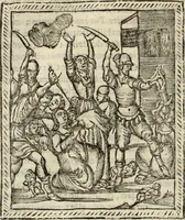 An illustration from Flos sanctorum : historia das vidas de Christo S.N. e de sua Santissima MÃ£y, vidas dos santos e suas festas repartidas pellos doze mezes : com sermoáº½s, & praticas que servem para muytas festas do anno (1681)