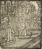 An illustration from Flos sanctorum : historia das vidas de Christo S.N. e de sua Santissima MÃ£y, vidas dos santos e suas festas repartidas pellos doze mezes : com sermoáº½s, & praticas que servem para muytas festas do anno (1681)