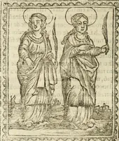 Picture 111 of 148 from Flos sanctorum : historia das vidas de Christo S.N. e de sua Santissima MÃ£y, vidas dos santos e suas festas repartidas pellos doze mezes : com sermoáº½s, & praticas que servem para muytas festas do anno (1681), leaf 597