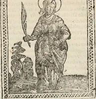 An illustration from Flos sanctorum : historia das vidas de Christo S.N. e de sua Santissima MÃ£y, vidas dos santos e suas festas repartidas pellos doze mezes : com sermoáº½s, & praticas que servem para muytas festas do anno (1681)