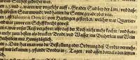 An illustration from Fünfter Theil der Orientalischen Indien, eygentlicher Bericht vnd warhafftige Beschreibung der gantzen volkommenen Reyse oder Schiffahrt, so die Holländer mit 8. Schiffen in die Orientalische Indien, sond[er]lich aber in die Javanische vnd Molukische Inseln, als Bantam, Banda, vnnd Ternate, &c. gethan haben, welche von Amsterdam abgefahren im Jahr 1598. vnnd zum Theil Anno 1599. zum Theil aber in Jüngst abgelauffenen 1600. Jahr, : mit grossen Reichthumb von Pfeffer, Muscaten, Regelein, vnd anderer köstlichen Würtz, wid anheym gelanget, darinn fleissig beschrieben vnd angezeigt, w[a]z ihnen auff der gantzen Reyse Denckwürdiges begegnet vnd zuhanden gangen. (1623)