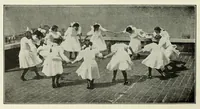 An illustration from Folk-dances and singing games; twenty-six folk-dances of Norway, Sweden, Denmark, Russia, Bohemia, Hungary, Italy, England, Scotland and Ireland (1909)