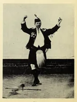 An illustration from Folk-dances and singing games: twentysix folk-dances of Norway, Sweden, Denmark, Russia, Bohemia, Hungary, Italy, England, Scotland and Ireland, with the music, full illustrations; (1902)