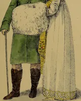 An illustration from The follies & fashions of our grandfathers (1807) Embellished with thirty-seven whole-page plates including ladies' and gentlemen's dress ... sporting and coaching scenes ... fanciful prints, portraits of celebrities, etc. (1886)