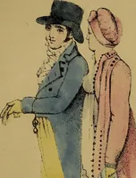 An illustration from The follies & fashions of our grandfathers (1807) Embellished with thirty-seven whole-page plates including ladies' and gentlemen's dress ... sporting and coaching scenes ... fanciful prints, portraits of celebrities, etc. (1886)