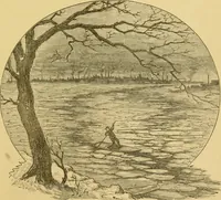 An illustration from Four months in a sneak-box. A boat voyage of 2600 miles down the Ohio and Mississippi rivers (1879)