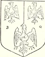 An illustration from The four visitations of Berkshire made and taken by Thomas Benolte, Clarnceuc, anno 1532; by William Harvey, Clarnceux, anno 1566; by Henry Chiting, Chester herald, and John Philipott, Rouge dragon, for William Camden, Clarenceux, anno 1623; and by Elias Ashmole, Windsor herald, for Sir Edward Bysshe, Clarenceux, anno 1665-66 (1907)