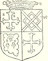 An illustration from The four visitations of Berkshire made and taken by Thomas Benolte, Clarnceuc, anno 1532; by William Harvey, Clarnceux, anno 1566; by Henry Chiting, Chester herald, and John Philipott, Rouge dragon, for William Camden, Clarenceux, anno 1623; and by Elias Ashmole, Windsor herald, for Sir Edward Bysshe, Clarenceux, anno 1665-66 (1907)
