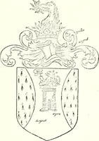 An illustration from The four visitations of Berkshire made and taken by Thomas Benolte, Clarnceuc, anno 1532; by William Harvey, Clarnceux, anno 1566; by Henry Chiting, Chester herald, and John Philipott, Rouge dragon, for William Camden, Clarenceux, anno 1623; and by Elias Ashmole, Windsor herald, for Sir Edward Bysshe, Clarenceux, anno 1665-66 (1907)