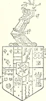 An illustration from The four visitations of Berkshire made and taken by Thomas Benolte, Clarnceuc, anno 1532; by William Harvey, Clarnceux, anno 1566; by Henry Chiting, Chester herald, and John Philipott, Rouge dragon, for William Camden, Clarenceux, anno 1623; and by Elias Ashmole, Windsor herald, for Sir Edward Bysshe, Clarenceux, anno 1665-66 (1907)