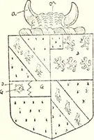 An illustration from The four visitations of Berkshire made and taken by Thomas Benolte, Clarnceuc, anno 1532; by William Harvey, Clarnceux, anno 1566; by Henry Chiting, Chester herald, and John Philipott, Rouge dragon, for William Camden, Clarenceux, anno 1623; and by Elias Ashmole, Windsor herald, for Sir Edward Bysshe, Clarenceux, anno 1665-66 (1907)