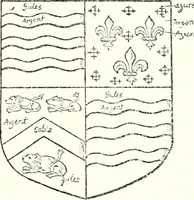 An illustration from The four visitations of Berkshire made and taken by Thomas Benolte, Clarnceuc, anno 1532; by William Harvey, Clarnceux, anno 1566; by Henry Chiting, Chester herald, and John Philipott, Rouge dragon, for William Camden, Clarenceux, anno 1623; and by Elias Ashmole, Windsor herald, for Sir Edward Bysshe, Clarenceux, anno 1665-66 (1907)