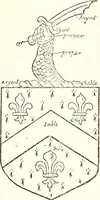 An illustration from The four visitations of Berkshire made and taken by Thomas Benolte, Clarnceuc, anno 1532; by William Harvey, Clarnceux, anno 1566; by Henry Chiting, Chester herald, and John Philipott, Rouge dragon, for William Camden, Clarenceux, anno 1623; and by Elias Ashmole, Windsor herald, for Sir Edward Bysshe, Clarenceux, anno 1665-66 (1907)