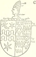 An illustration from The four visitations of Berkshire made and taken by Thomas Benolte, Clarnceuc, anno 1532; by William Harvey, Clarnceux, anno 1566; by Henry Chiting, Chester herald, and John Philipott, Rouge dragon, for William Camden, Clarenceux, anno 1623; and by Elias Ashmole, Windsor herald, for Sir Edward Bysshe, Clarenceux, anno 1665-66 (1907)
