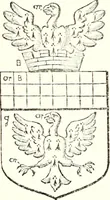 An illustration from The four visitations of Berkshire made and taken by Thomas Benolte, Clarnceuc, anno 1532; by William Harvey, Clarnceux, anno 1566; by Henry Chiting, Chester herald, and John Philipott, Rouge dragon, for William Camden, Clarenceux, anno 1623; and by Elias Ashmole, Windsor herald, for Sir Edward Bysshe, Clarenceux, anno 1665-66 (1907)