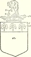 An illustration from The four visitations of Berkshire made and taken by Thomas Benolte, Clarnceuc, anno 1532; by William Harvey, Clarnceux, anno 1566; by Henry Chiting, Chester herald, and John Philipott, Rouge dragon, for William Camden, Clarenceux, anno 1623; and by Elias Ashmole, Windsor herald, for Sir Edward Bysshe, Clarenceux, anno 1665-66 (1907)
