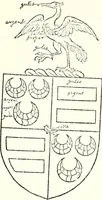 An illustration from The four visitations of Berkshire made and taken by Thomas Benolte, Clarnceuc, anno 1532; by William Harvey, Clarnceux, anno 1566; by Henry Chiting, Chester herald, and John Philipott, Rouge dragon, for William Camden, Clarenceux, anno 1623; and by Elias Ashmole, Windsor herald, for Sir Edward Bysshe, Clarenceux, anno 1665-66 (1907)