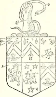An illustration from The four visitations of Berkshire made and taken by Thomas Benolte, Clarnceuc, anno 1532; by William Harvey, Clarnceux, anno 1566; by Henry Chiting, Chester herald, and John Philipott, Rouge dragon, for William Camden, Clarenceux, anno 1623; and by Elias Ashmole, Windsor herald, for Sir Edward Bysshe, Clarenceux, anno 1665-66 (1907)