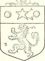 An illustration from The four visitations of Berkshire made and taken by Thomas Benolte, Clarnceuc, anno 1532; by William Harvey, Clarnceux, anno 1566; by Henry Chiting, Chester herald, and John Philipott, Rouge dragon, for William Camden, Clarenceux, anno 1623; and by Elias Ashmole, Windsor herald, for Sir Edward Bysshe, Clarenceux, anno 1665-66 (1907)